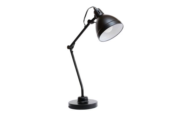 desk lamp - studio shot technology ideas metal imagens e fotografias de stock