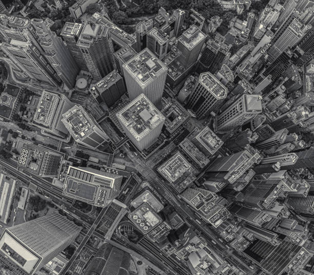 istock Hong Kong Aerial view in Black and White 1398643492