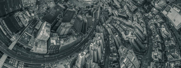 istock Hong Kong Aerial view in Black and White 1398643519