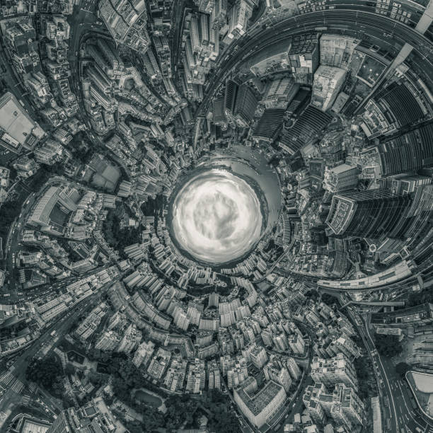 istock Hong Kong Aerial view in Black and White 1398643522