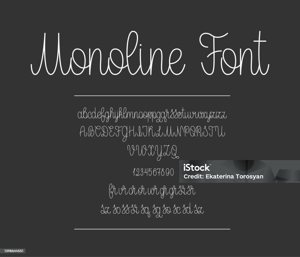 Vector Monoline Script Monoline Script Alphabet Stock Illustration - Download Image Now ...
