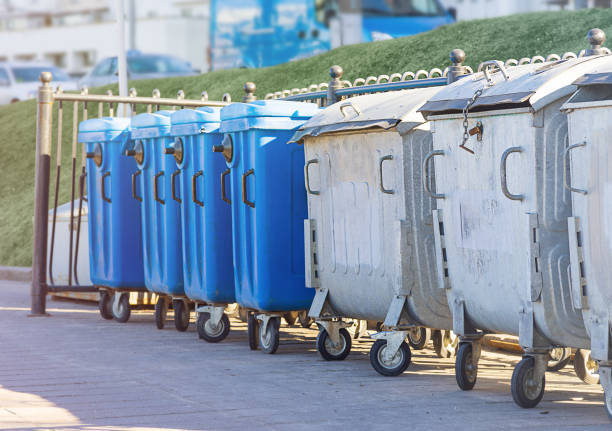 istock close-up, trash cans in the city, separate collection, ecology, environment 1398644762