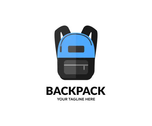 Vector illustration of Backpack, tourist backpack, school backpack education. Schoolbag icon, trendy modern a school backpack bag vector design and illustration.