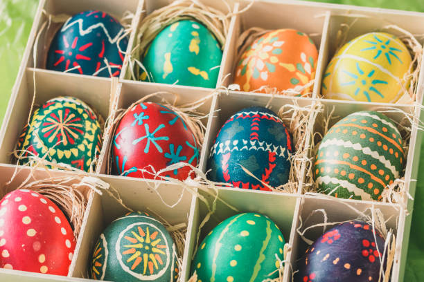istock Colorful Easter eggs from East Germany, handmade with wax technique 1398645267