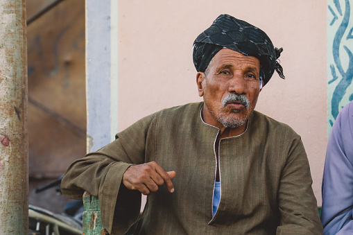 Muslim man in Nubian Village near Aswan, Southern Egypt, Africa