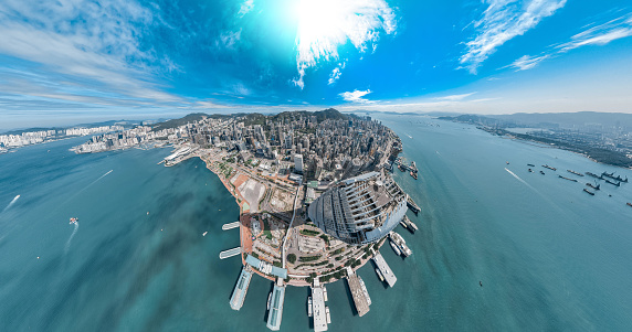 Aerial view panorama cityscape of Hong Kong