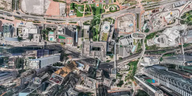 Aerial view panorama cityscape of Hong Kong