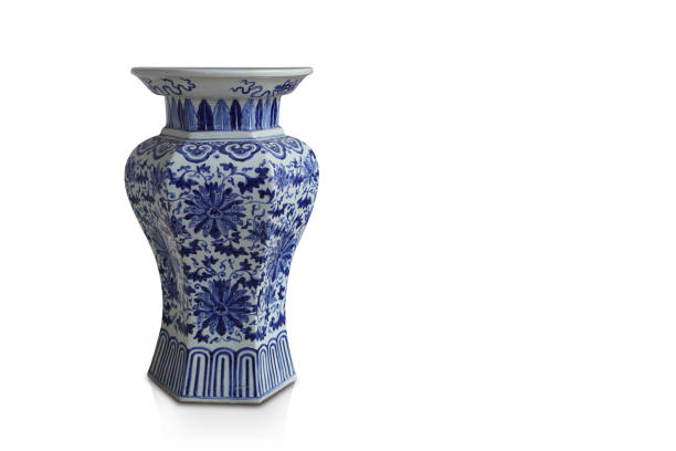 istock antique white and blue ceramic vase on white background, object background, decor, vintage, retro, fashion, gift, copy space 1398647600