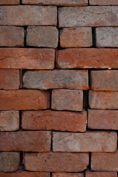 istock closeup the bunch red bricks keep the row soft focus natural red brown background. 1398648635
