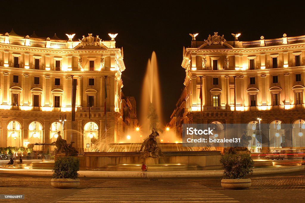 Piazza della Republica - Lizenzfrei Nacht Stock-Foto