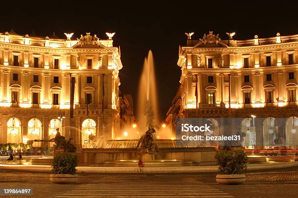 Piazza Della Republica Stockfoto und mehr Bilder von Nacht - Nacht, Rom - Italien, Bauwerk