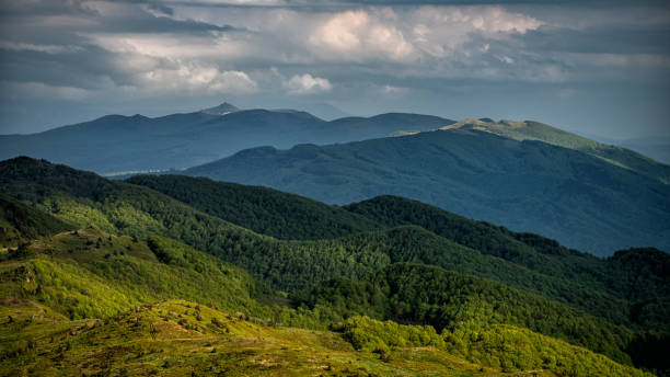 Spring mountain landscape. Bieszczady. Natural border between Poland and Ukraine. Spring mountain landscape. Bieszczady Mountains. Natural border between Poland and Ukraine. bieszczady mountains stock pictures, royalty-free photos & images