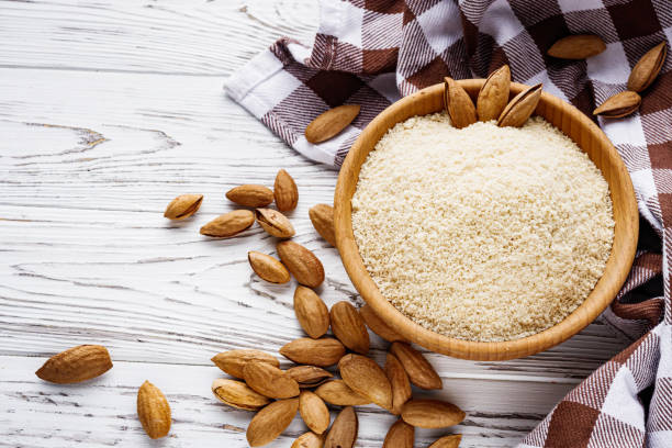 istock almond flour on a white acrylic background 1398655449