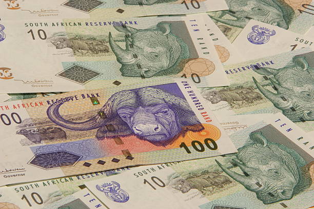südafrikanische währung - four objects four animals four people hundred stock-fotos und bilder