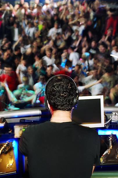 DJ performing in the club stock photo