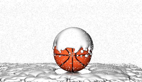 Basketball Ball Under The Snow