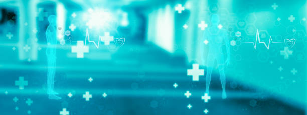 Concept futuristic visual medical heart center office,healthcare hospital background,innovation medicine science,telemedicine,medicine icon pattern technology,blurred hospital and patients background concepto futurista visual del centro del corazón del centro del corazón, antecedentes del hospital de atención médica, ciencia de la medicina de la innovación, telemedicina, tecnología de patrón de iconos de medicina, hospital borroso y antecedentes