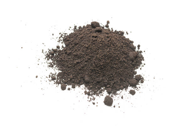 istock Black land for plant isolated on white background. 1398661149