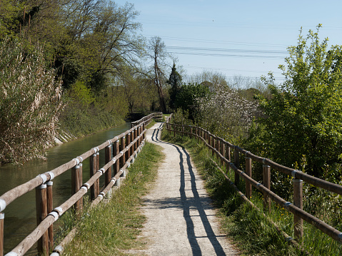 very nice bike path between sarzana and santo stefano near a channel called lunense