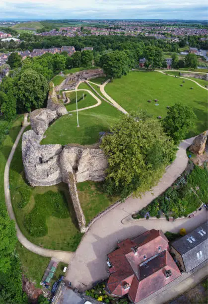 Drone point of view of historical ruins