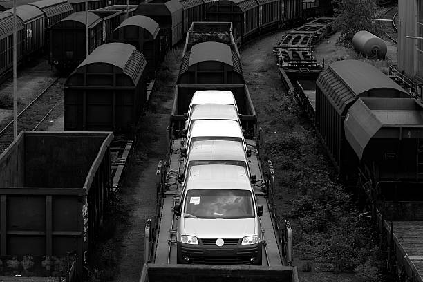 New Cars on a freight train