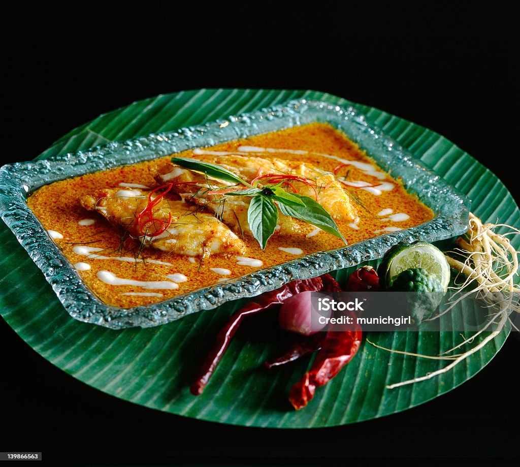 curry de pescado - Foto de stock de Albahaca libre de derechos