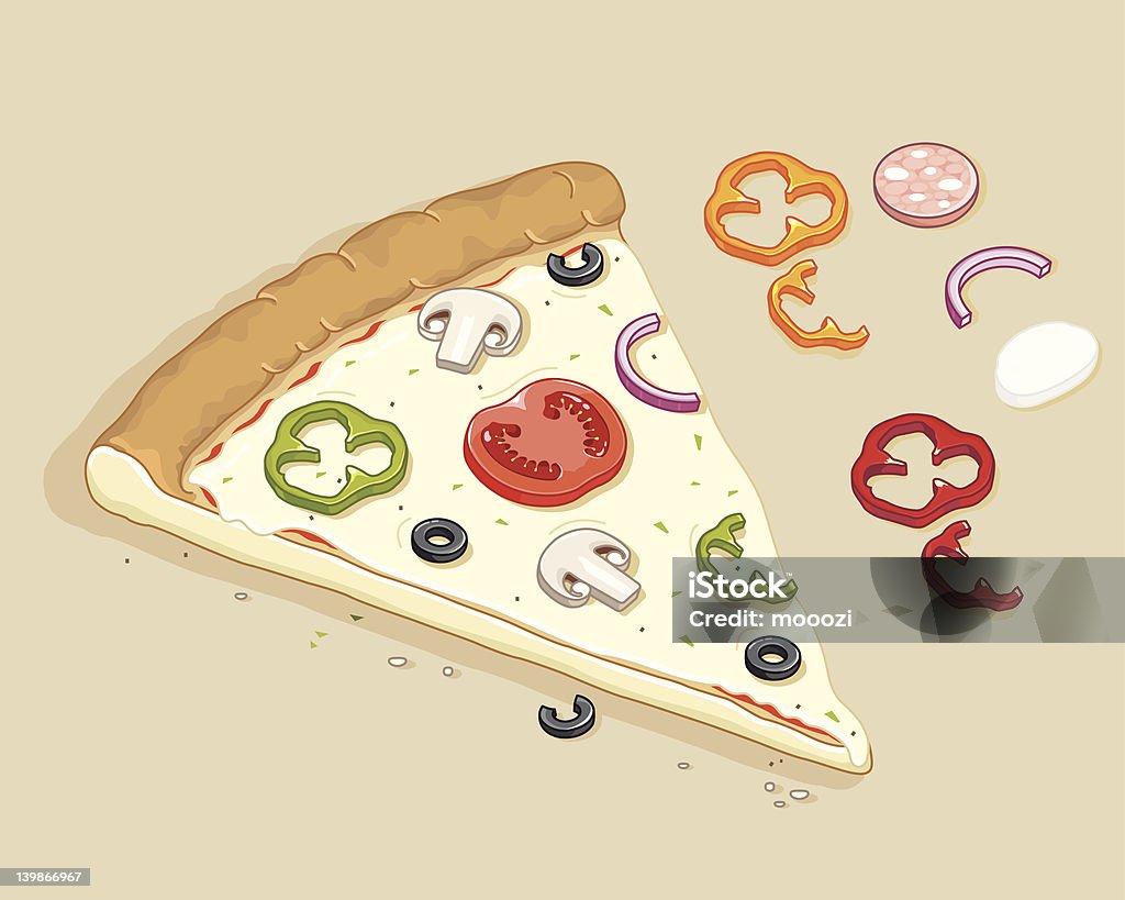 pizza - Grafika wektorowa royalty-free (Pizza wegetariańska)