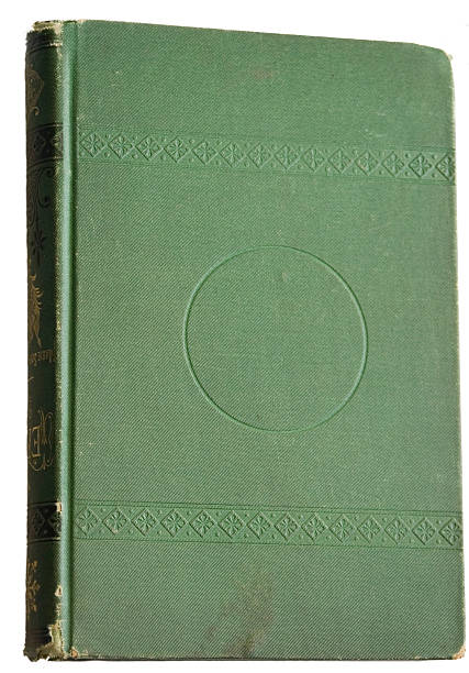 Old and worn green book stock photo