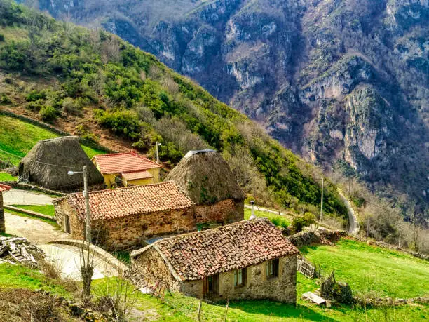 La Falguera village, Somiedo Natural Park, Asturias, Spain