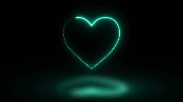 istock Neon heart icon. Symbol of love. 1398674600