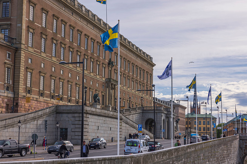 Sweden. Europe. 05.18.2022. Close up view of royal place of Stockholm.