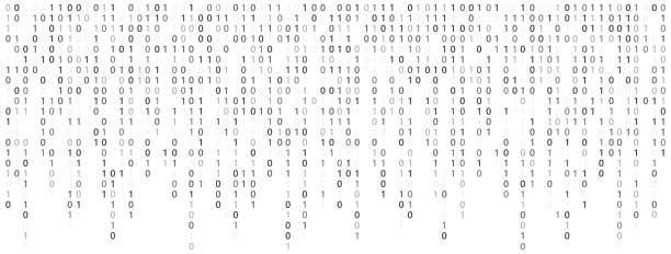 długi baner kodu binarnego. programista danych bajtowych. skrypt macierzy. wzór strumienia cyfrowego. komputerowe źródło cybernetyczne. program hakerski. technologia bezpieczeństwa. liczba zerowa. kodowanie java. ilustracja wektorowa - coding stock illustrations