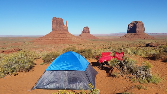 Camping on the rim of monument valley