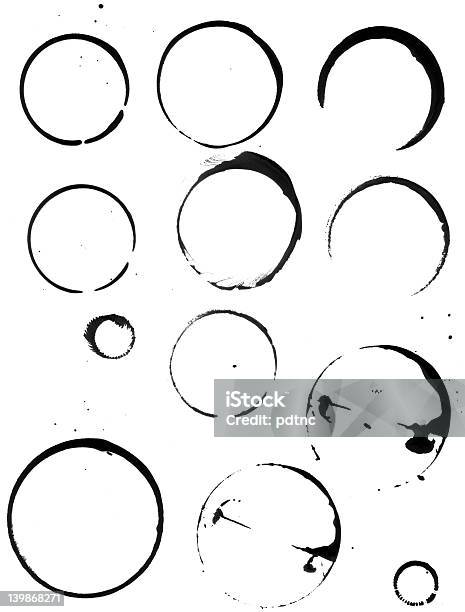 Coffee Cup Coaster Ring Stains Stock Photo - Download Image Now - At The Bottom Of, Black Color, Bottle