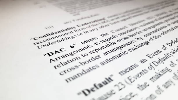 istock Definition of DAC6 tax law in a document 1398685335