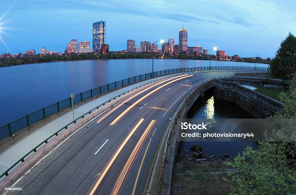 Samochodu światło trasy w Bostonie - Zbiór zdjęć royalty-free (Boston - Stan Massachusetts)