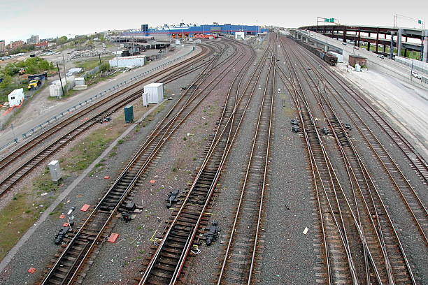 Train tracks stock photo