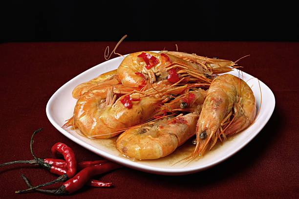 Spicey prawn stir fry dish.