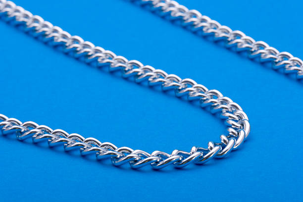 Silver links stock photo