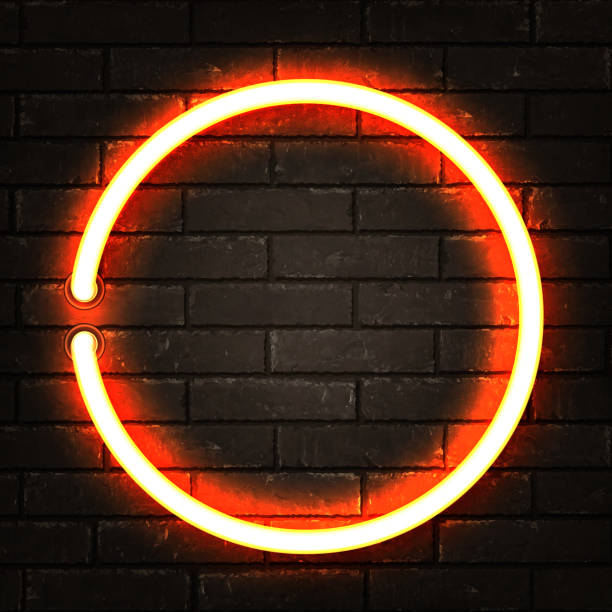istock Vector realistic isolated neon sign of circle frame with orange color for invitation template and copy space layout on the wall background. 1398694402