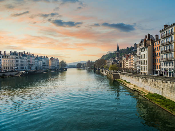 istock Lyon old city on river Rhone during a spring sunset 1398698213