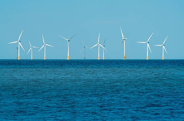 istock Open sea with wind turbines in the background 139869830