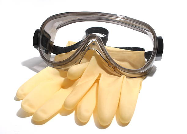 Guantes y gafas - foto de stock