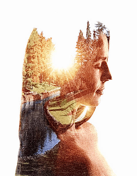 istock Multiple Exposure of Woman and public park 1398702576