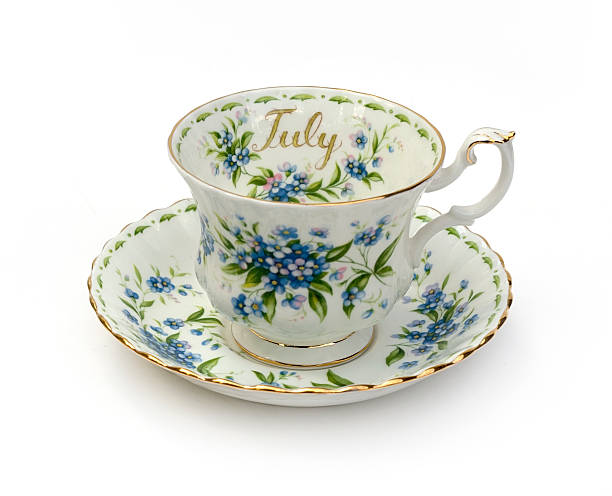 July Teacup and Saucer stock photo