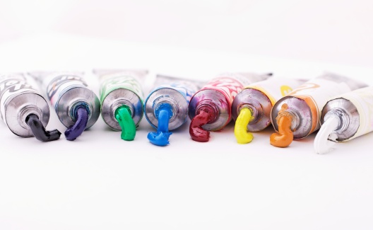 colorful oilpaint tubes