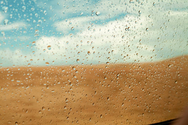 raindrops on the car window. Rainy day inside the car. bad weather concept. low spirits concept.