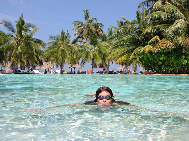 Swimming pool relax stock photo