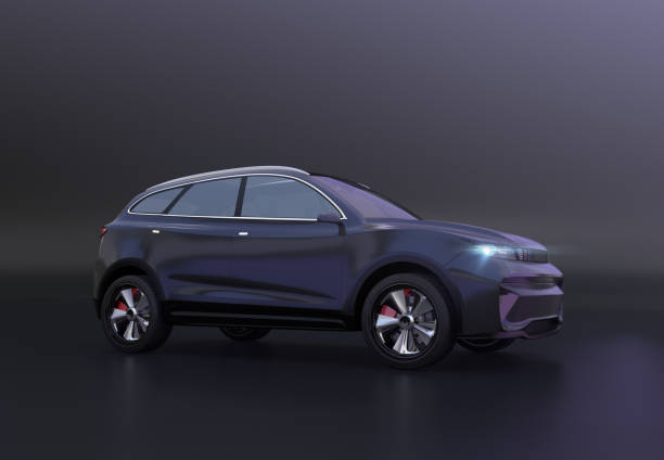 istock Studio rendering of electric SUV on simple background 1398711919