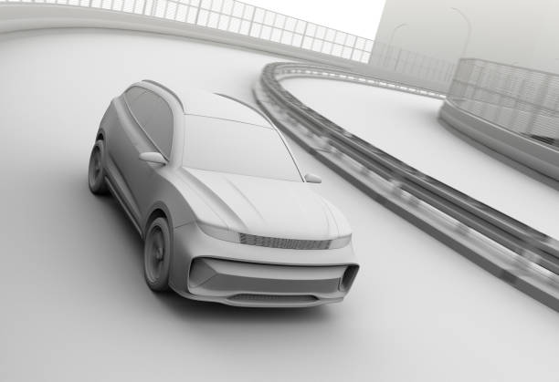 istock Clay rendering of electric SUV driving on the highway 1398711925